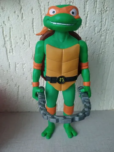 Boneco Tartaruga Ninja Michelangelo - 25cm original