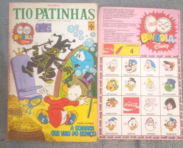 TIO PATINHAS n°142 COM A CARTELA BINGOLA (05/1977) ABRIL