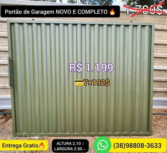 Portão Novo e Completo Na Promoção Valor Inacreditavel , Entrega Grátis !
