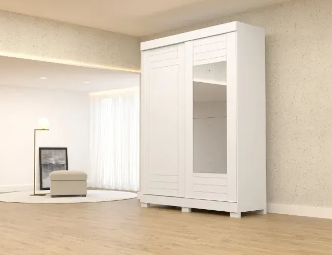 Guarda Roupa Ayla 2p com Espelho 100% MDF - Entrega e montagem grátis p/ Fortaleza