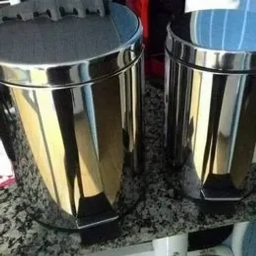 Kit Lixeira Inox com Pedal e Tampa 3L e 12L - 2 Peças Brinox Standard