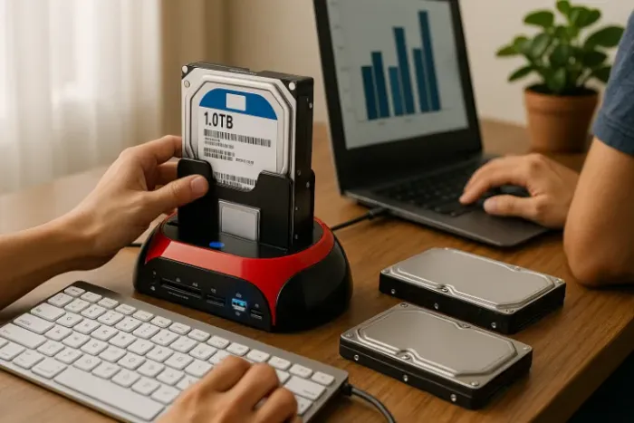 Dock Station Para Hd Sata e Ide Leitor de Cartões e Usb Novo Loja Coimbra Computadores