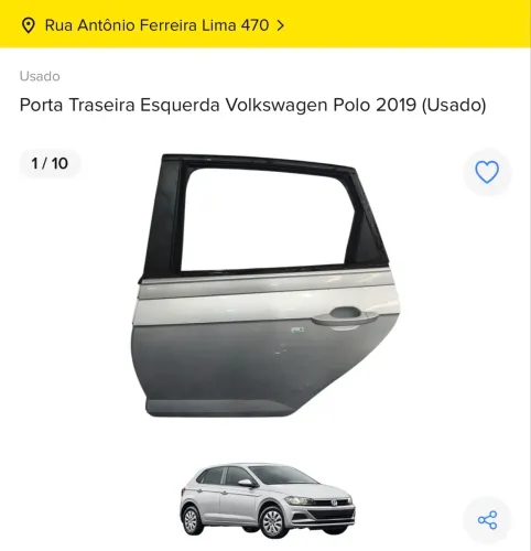 PORTA TRASEIRA ESQUERDA VOLKSWAGEN POLO 2019 2020