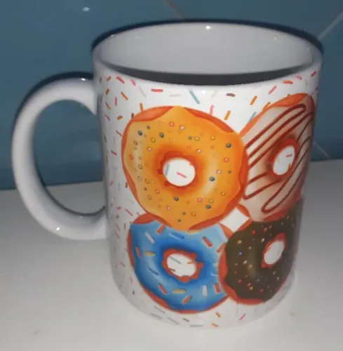 Caneca de Porcelana de Donuts