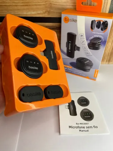 Microfone de Lapela Sem Fio Tipo C - BASIKE - Ba-MIC0007