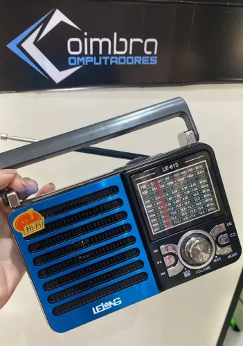 Rádio Retrô Recarregável Am/fm/sd/usb Som Lanterna Le-613 Lelong Loja Coimbra -Entregamos