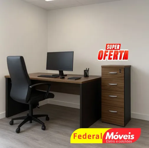 Armário Arquivo de Escritório 4 Gavetas 1,27x0,46x0,42 - Prático e resistente!