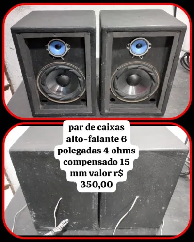 Par de Caixas Acústicas 6 Polegadas 4 Ohms
