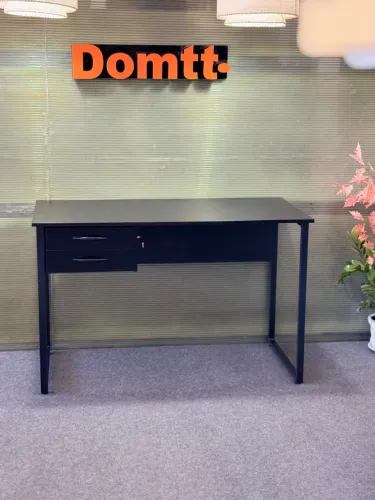 Mesa de escritório Elit Preta  Com 2 gavetas  6x Sem Juros 