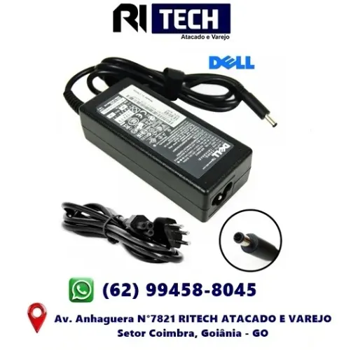 Fonte Carregador Notebook Dell Ultra Pino Fino 19.5V 3.34A 65W