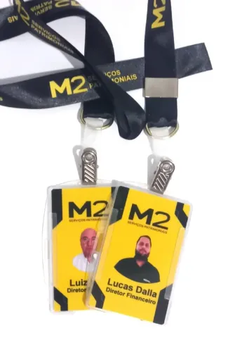 kit 10 Crachas personalizados para empresas cordao liso