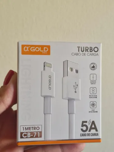 Cabo Para Iphone Turbo 5A Alpha Gold - Carregamento Rápido