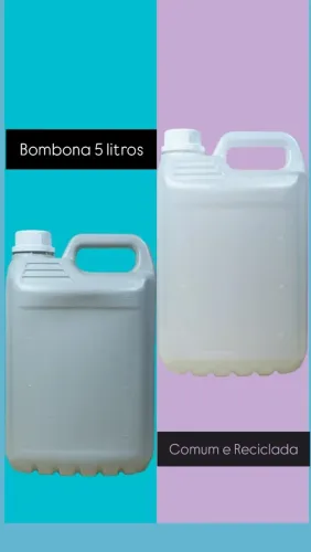 Galão 5L - Mat. prima Reciclada e Virgem (4,50 e 12,90 un.).