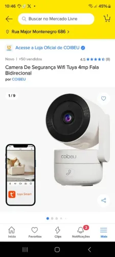 Câmera de Segurança Wi-Fi Tuya 4Mp Fala Bidirecional