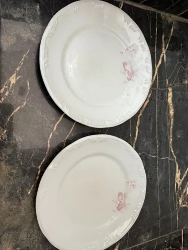 Pratos de porcelana com detalhes florais