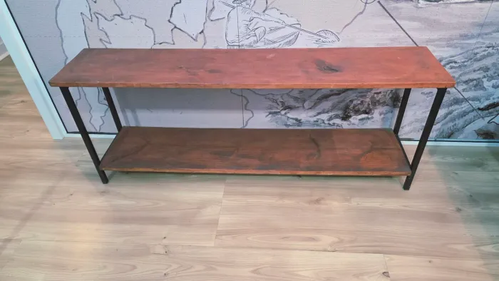 Rack Aparador Industrial - Ferro e Madeira (1,39m)