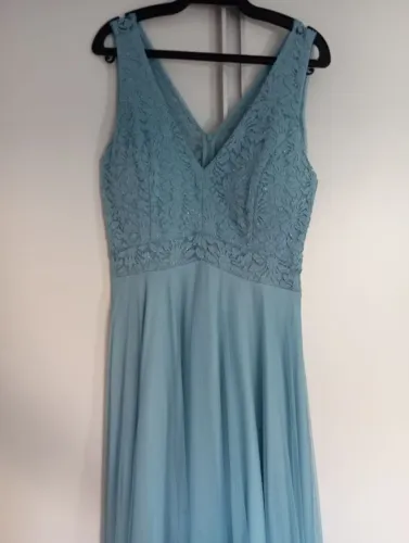 Vestido Azul bebê longo