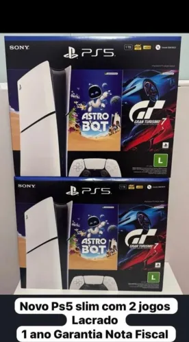ps5 slim lacrado novo com nota 2 Jogos inclusos