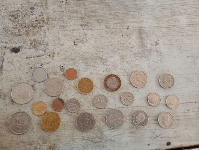 Moedas antigas para colecionadores.