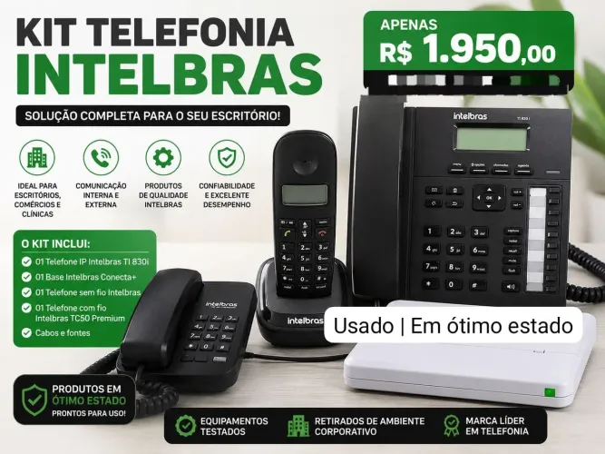 Kit Telefonia Intelbras + Central Conecta+ | Excelente Estado