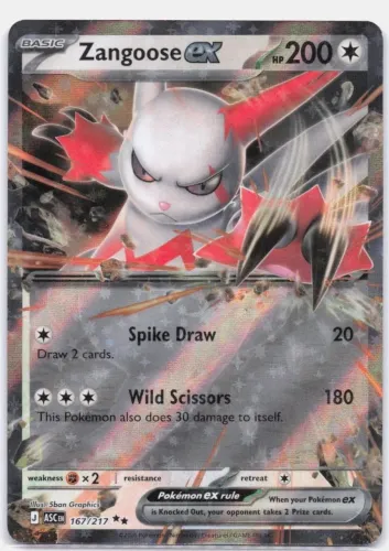 Zangoose ex 167/217 duplo raro