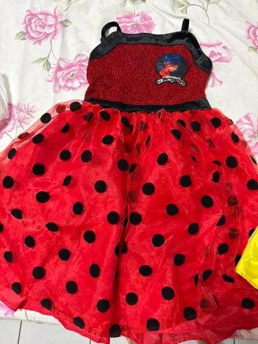 Dois vestidos fantasia da Ladybug da Bela que vestem até 6 anos
