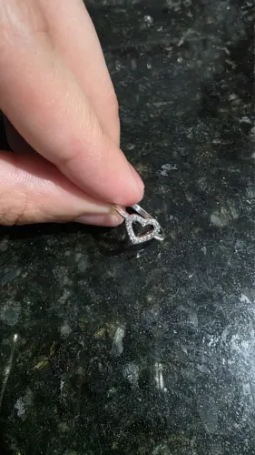 Anel de prata de coração da Vivara