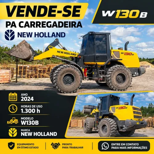 Pá Carregadeira New Holland W130B 2024 - 1.300 Horas