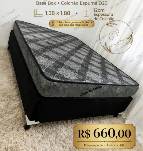 Cama Box Casal com Colchão Espuma D20 NOVO ENTREGO