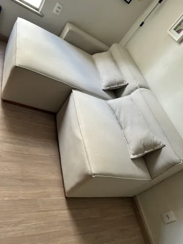 SOFÁ MODULAR 3 PEÇAS EM LINHO 