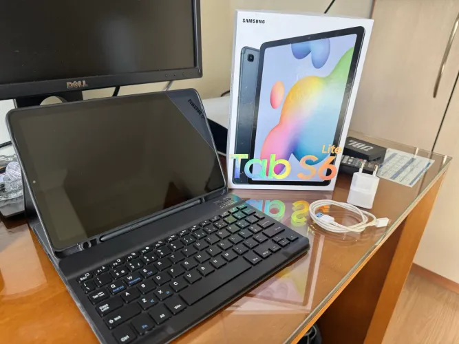  Samsung Galaxy Tab S6 Lite + Teclado + S Pen + Capa