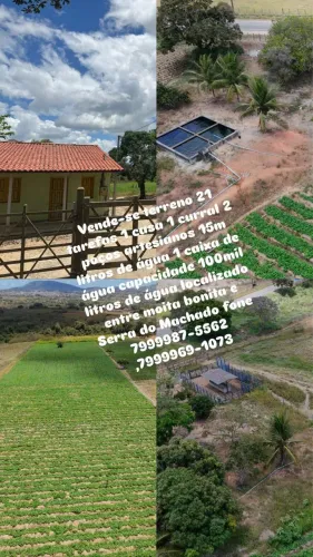 Terreno com 2 poços artesianos de 26 mil litros de água