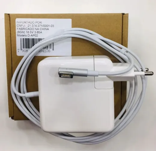 Fonte Carregador MacBook 60W 16,5V 3,65A MagSafe 1 (Pino L) ? Novo