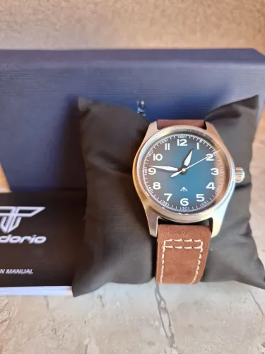 Relógio Automático Pilot Flieger Tandorio 39mm Safira 200m (Mod) - Impecável
