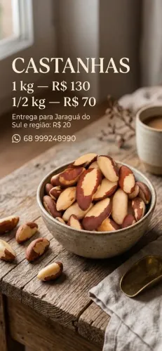 Castanha do Pará Descascada | 1kg e 500g | Entrega em Jaraguá e Região