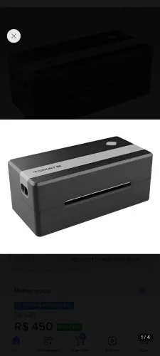 Impressora térmica tomate MDK-007 USB 10x15cm + rolo de estiqueta