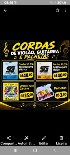 Cordas de violão e guitarra