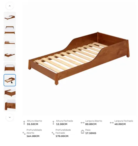 CAMA INFANTIL 78 CM SAUÍ TOK&STOK