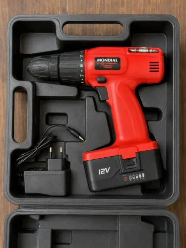 Parafusadeira/Furadeira Mondial 12V com bateria 4900mAh + acessórios