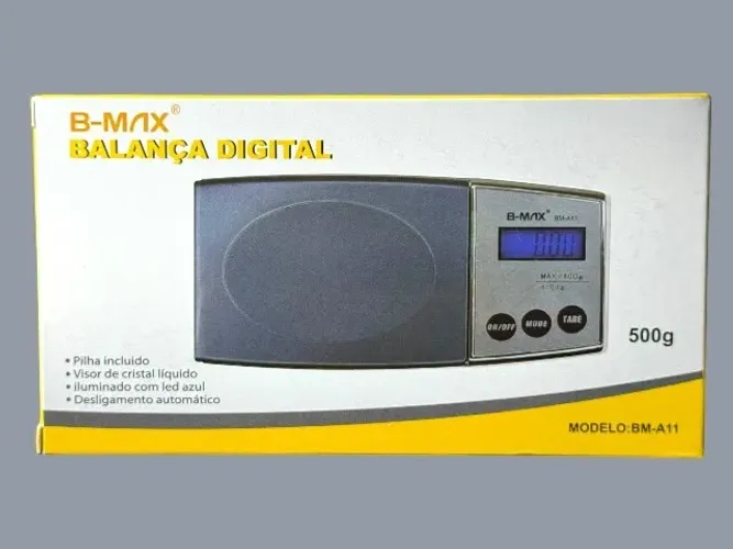 Balança de Bolso Digital B-MAX BM-A11 Cozinha e Joias 500g