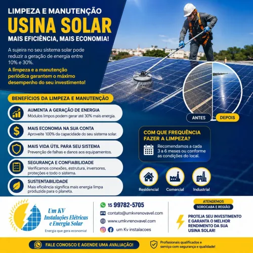 Manutenção em usina solar