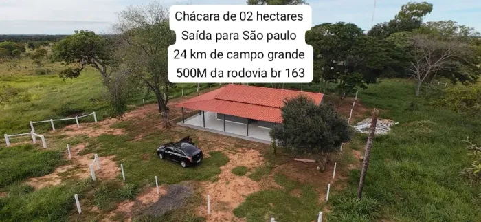 vende-se chácara de 02 hectares próximo de campo grande