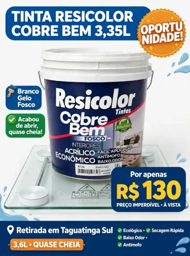 TINTA RESICOLOR COBRE BEM BRANCO GELO FOSCO - 3,35L