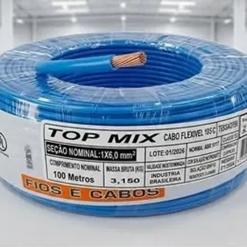 ROLO DE FIO 6,00mm Azul TOP MIX (Honestidade e Qualidade - Distribuidora JK Eletrônicos)