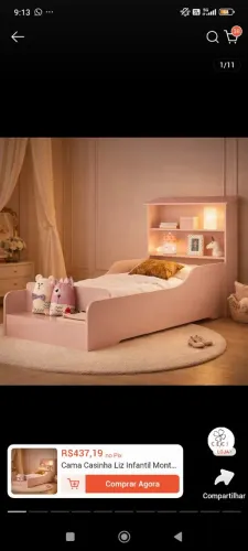 Cama casinha infantil c colchão(na embalagem)