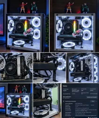 Pc Gamer R5  2600-Memória RGB 2x8 DDR4+ GTX1060 6GB