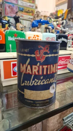 Rara lata de graxa antiga da marca Maritime Lubricants