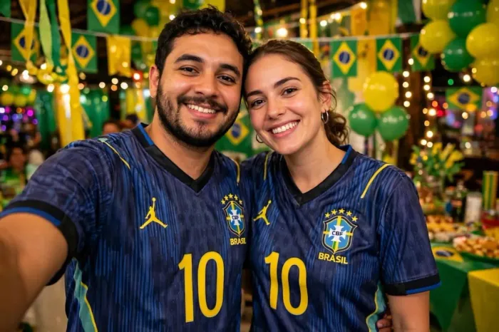 Camisa do Brasil azul modelo Jordan bordada Tam G