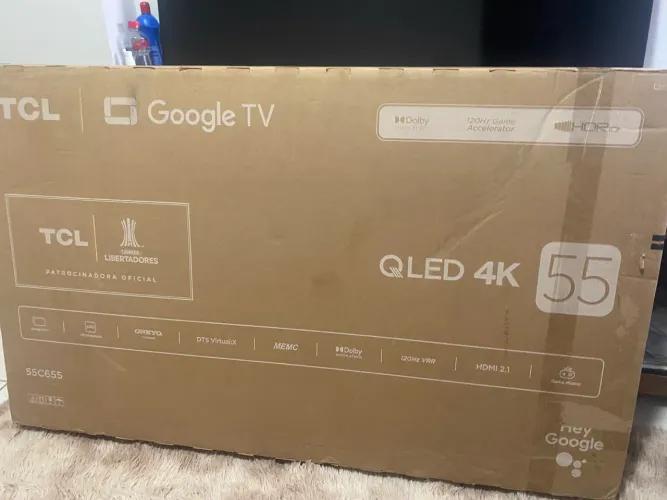 Tv led 55 polegadas TCL 4k Bhuetooth Alexia nova plástico