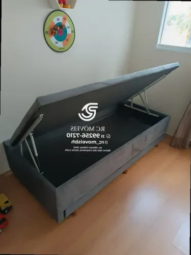 Conjunto cama box Baú Solteiro com Cama Auxiliar 88x1,88 D33  Baú Blindado